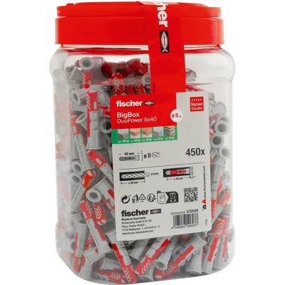 Fischer BigBox - DuoPower 8x40 - Universal Wall Plug Set Fischer BigBox - DuoPower 8x40 - Universal Wall Plug Set