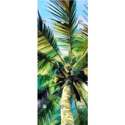 QUEENCE Palme Garderobenleiste - Bunt (grün, blau, beige) - 50x120cm QUEENCE Palme Garderobenleiste - Bunt (grün, blau, beige) - 50x120cm