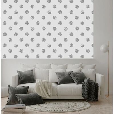 QUEENCE Alena Vinyltapete - Abstraktes Muster, Weiß - 90x250cm QUEENCE Alena Vinyltapete - Abstraktes Muster, Weiß - 90x250cm