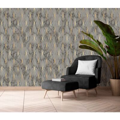 QUEENCE Vinyltapete - 0,9m x 2,5m - Grau - Tapete QUEENCE Vinyltapete - 0,9m x 2,5m - Grau - Tapete