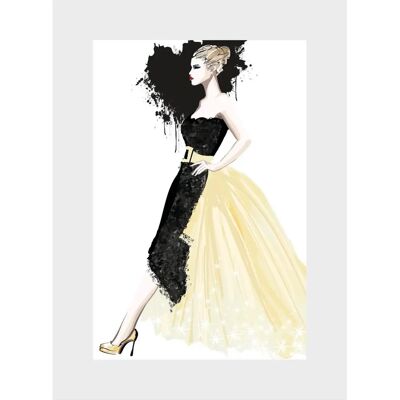 LEONIQUE - Skizze Dress - 30x40 cm - Goldfarben - Poster LEONIQUE - Skizze Dress - 30x40 cm - Goldfarben - Poster
