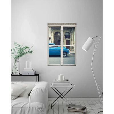 QUEENCE - Auto Geographie - Blau - 40x60 cm - Wandsticker QUEENCE - Auto Geographie - Blau - 40x60 cm - Wandsticker