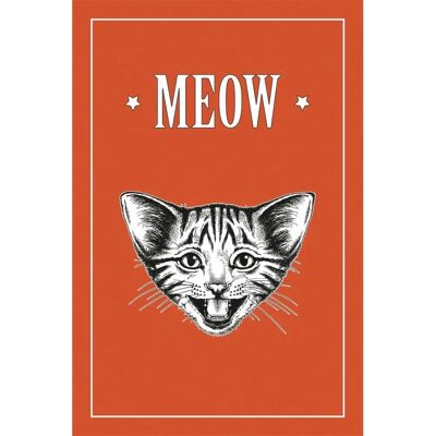 QUEENCE Katze MEOW Wandbild - Indoor - Grau QUEENCE Katze MEOW Wandbild - Indoor - Grau