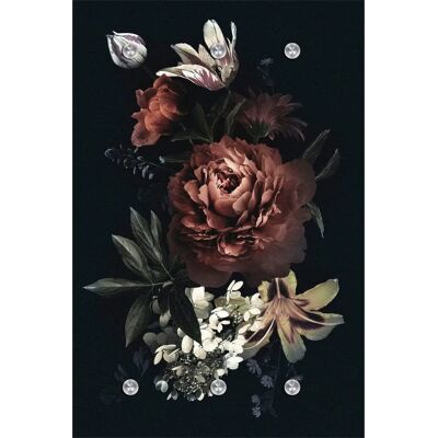 QUEENCE Blumen Bunt Acryl Edelstahl 80x120cm - Garderobenleiste QUEENCE Blumen Bunt Acryl Edelstahl 80x120cm - Garderobenleiste