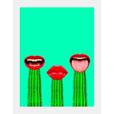 QUEENCE Mund - 50x70 cm - multicolor - gerahmt - Art Print QUEENCE Mund - 50x70 cm - multicolor - gerahmt - Art Print