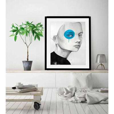 QUEENCE - Gesicht - 30x40x3 cm - bunt - Kunstdruck QUEENCE - Gesicht - 30x40x3 cm - bunt - Kunstdruck