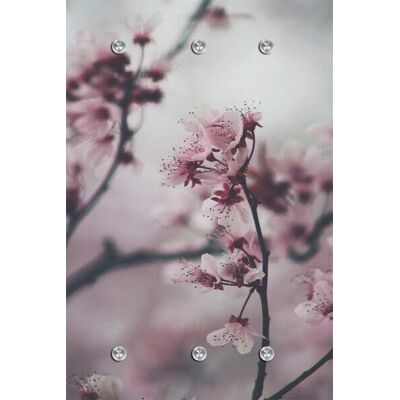 Queence Blumen Wandgarderobenleiste - 80x120 cm, rosa, 6 Haken Queence Blumen Wandgarderobenleiste - 80x120 cm, rosa, 6 Haken