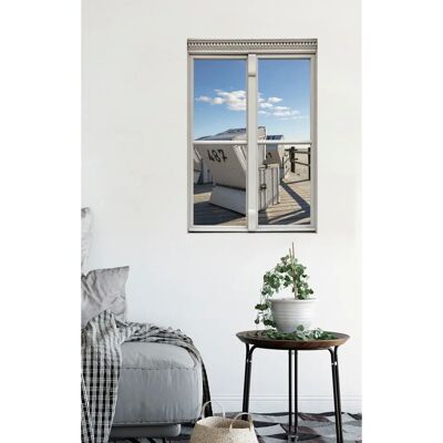 QUEENCE - Strandkorb Wandtattoo - 40x60 cm - Weiß - Wall decal QUEENCE - Strandkorb Wandtattoo - 40x60 cm - Weiß - Wall decal