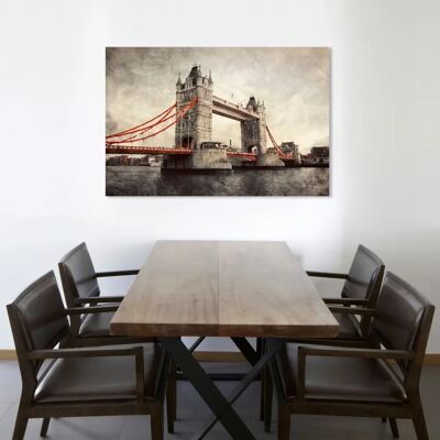 QUEENCE Tower Bridge 60x40x2 cm grau Leinwandbild QUEENCE Tower Bridge 60x40x2 cm grau Leinwandbild