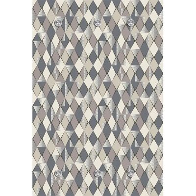 QUEENCE Rauten Wandhalterung - 80x120cm, 6 Haken, Grau - Wandhalterung QUEENCE Rauten Wandhalterung - 80x120cm, 6 Haken, Grau - Wandhalterung