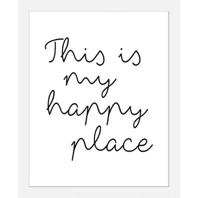QUEENCE - happy place - 30x40 cm - Schwarz - Gerahmtes Kunstdruck QUEENCE - happy place - 30x40 cm - Schwarz - Gerahmtes Kunstdruck