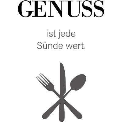 QUEENCE - GENUSS - 30x45 cm - Schwarz - Wanddekoobjekt QUEENCE - GENUSS - 30x45 cm - Schwarz - Wanddekoobjekt