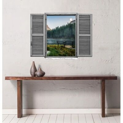 QUEENCE - Wald am See - 80x60 cm - Bunt - Wall sticker QUEENCE - Wald am See - 80x60 cm - Bunt - Wall sticker