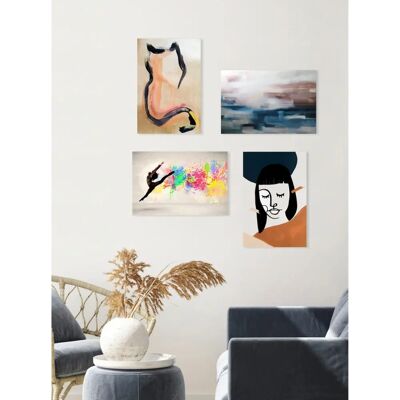 QUEENCE Kunstwerk Acrylbild 90x60cm Blau QUEENCE Kunstwerk Acrylbild 90x60cm Blau