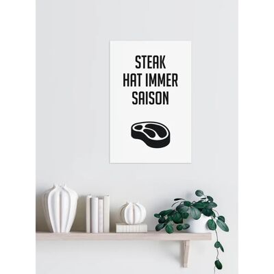 QUEENCE - Steak - 30x45 cm - Schwarz - Wanddekoration QUEENCE - Steak - 30x45 cm - Schwarz - Wanddekoration