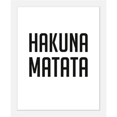 QUEENCE - Hakuna Matata - 50x70 cm - Schwarz - Gerahmter Kunstdruck QUEENCE - Hakuna Matata - 50x70 cm - Schwarz - Gerahmter Kunstdruck