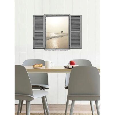 QUEENCE - Frau am Strand - Natur - 80x60 cm - Wall decal QUEENCE - Frau am Strand - Natur - 80x60 cm - Wall decal