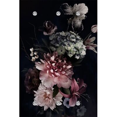 QUEENCE Blumen Garderobenleiste - 80x120cm, rosa, 6 Edelstahlhaken QUEENCE Blumen Garderobenleiste - 80x120cm, rosa, 6 Edelstahlhaken