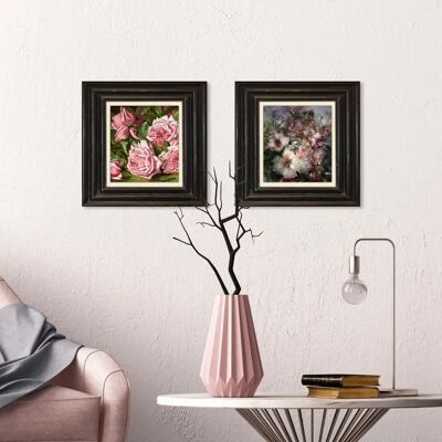QUEENCE Blumen Wandbild - 40x40 cm, rosa - Wanddekoration QUEENCE Blumen Wandbild - 40x40 cm, rosa - Wanddekoration