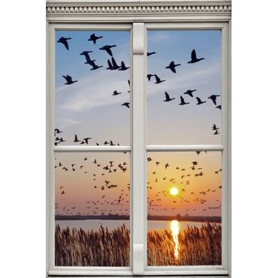 QUEENCE - Vogelschwarm - 40x60x0.1 cm - orange - Wall decal QUEENCE - Vogelschwarm - 40x60x0.1 cm - orange - Wall decal