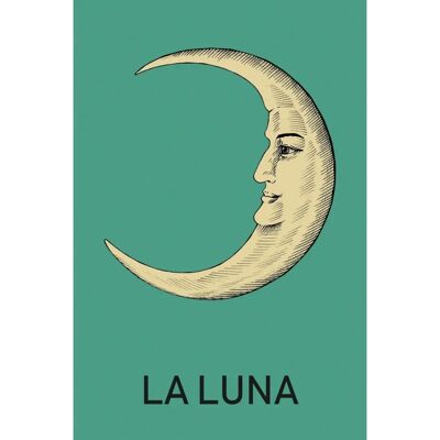 QUEENCE LA LUNA Leinwandbild - Grün - 80x120 cm - Indoor QUEENCE LA LUNA Leinwandbild - Grün - 80x120 cm - Indoor