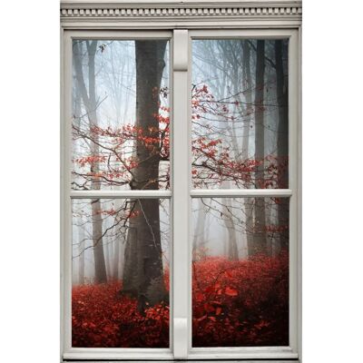QUEENCE - Wald in Herbst - 40x60 cm - rot - Wandtattoos QUEENCE - Wald in Herbst - 40x60 cm - rot - Wandtattoos