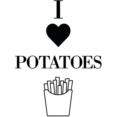 QUEENCE - I LOVE POTATOES - Schwarz - 30x45 cm - Wanddekoration QUEENCE - I LOVE POTATOES - Schwarz - 30x45 cm - Wanddekoration