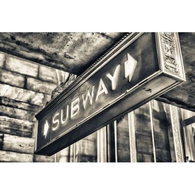 QUEENCE SUBWAY Schild Acrylglasbild - 90x60cm, schwarz QUEENCE SUBWAY Schild Acrylglasbild - 90x60cm, schwarz