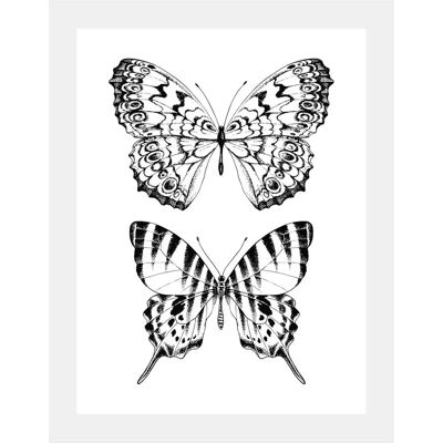 QUEENCE Schmetterlinge - schwarz - 30x40x3 cm - Wall art QUEENCE Schmetterlinge - schwarz - 30x40x3 cm - Wall art