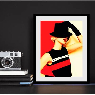 QUEENCE - Faceless - 40 x 50 cm - rot - Wall art print QUEENCE - Faceless - 40 x 50 cm - rot - Wall art print