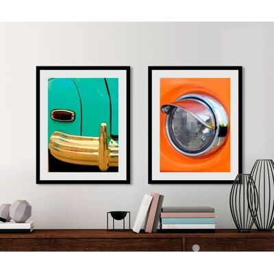 QUEENCE - Oldtimer - 40x50 cm - Grün - Wandbild QUEENCE - Oldtimer - 40x50 cm - Grün - Wandbild