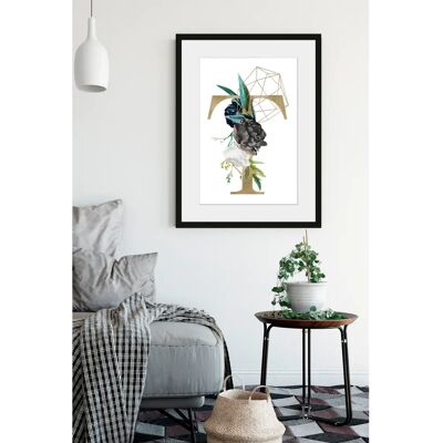 QUEENCE - T - Gold - 50 x 70 cm - Framed wall art QUEENCE - T - Gold - 50 x 70 cm - Framed wall art