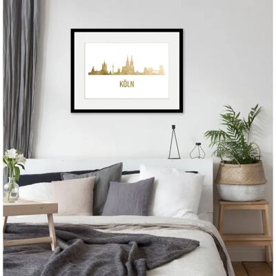 QUEENCE - Köln Skyline GOLD - gold - 70x50 cm - Wall Art QUEENCE - Köln Skyline GOLD - gold - 70x50 cm - Wall Art