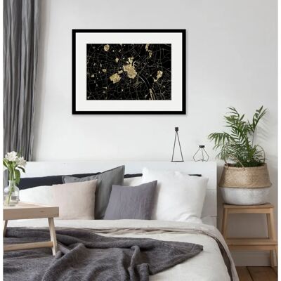 QUEENCE - Landkarte - gold - 70x50 cm - Wall art print QUEENCE - Landkarte - gold - 70x50 cm - Wall art print