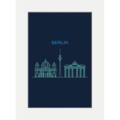 QUEENCE - Berlin Sightseeing - blau - Wall Art Print QUEENCE - Berlin Sightseeing - blau - Wall Art Print
