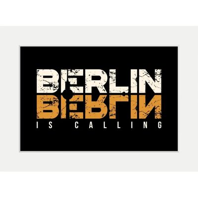 QUEENCE - BERLIN IS CALLING - 50x40 cm - Orange - Wandkunst QUEENCE - BERLIN IS CALLING - 50x40 cm - Orange - Wandkunst