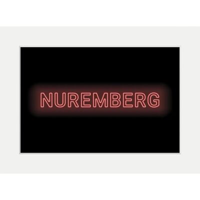 QUEENCE - NUREMBERG LIGHTS - 50x40 cm - rot - Wandbild QUEENCE - NUREMBERG LIGHTS - 50x40 cm - rot - Wandbild