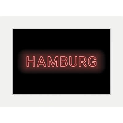QUEENCE - HAMBURG LIGHTS - 50x40 cm - rot - Wall art QUEENCE - HAMBURG LIGHTS - 50x40 cm - rot - Wall art
