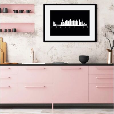QUEENCE - Frankfurt Skyline BLACK - Wandkunst QUEENCE - Frankfurt Skyline BLACK - Wandkunst