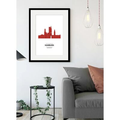 QUEENCE - Hamburg Color Splash - 50x70 cm QUEENCE - Hamburg Color Splash - 50x70 cm