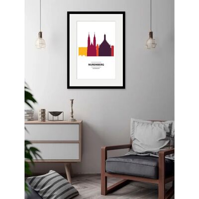 QUEENCE - Nuremberg Color Splash - 40x50 cm - Hochformat - Wall art print QUEENCE - Nuremberg Color Splash - 40x50 cm - Hochformat - Wall art print