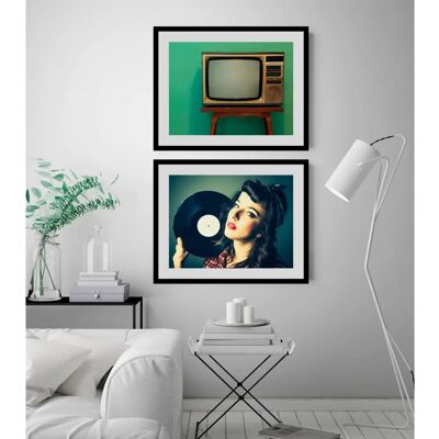 QUEENCE - Prime Time - 40 cm x 30 cm - Gerahmte Wandkunst QUEENCE - Prime Time - 40 cm x 30 cm - Gerahmte Wandkunst