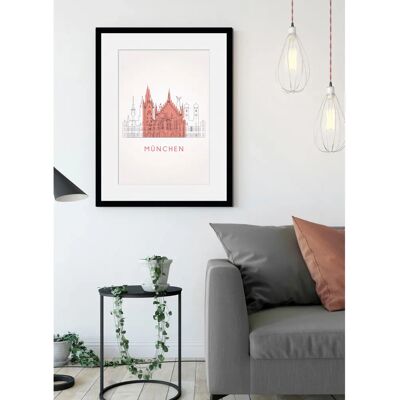 QUEENCE München Church - 40 x 50 cm - Hochformat - Wandkunst QUEENCE München Church - 40 x 50 cm - Hochformat - Wandkunst