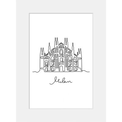 QUEENCE - Milan - Weiß - 30x40 cm - Wall art print QUEENCE - Milan - Weiß - 30x40 cm - Wall art print