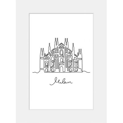 QUEENCE Milan - 40 x 50 cm - Hochformat - weiß - Wandbild QUEENCE Milan - 40 x 50 cm - Hochformat - weiß - Wandbild