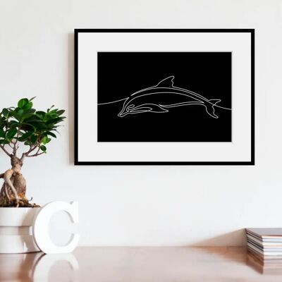 QUEENCE - Flipper - 40x30 cm - Schwarz - Wandkunst QUEENCE - Flipper - 40x30 cm - Schwarz - Wandkunst