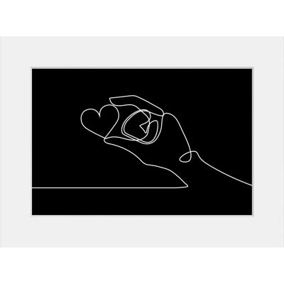 QUEENCE - Romeo - 50x40 cm - Schwarz - Wandkunstdruck QUEENCE - Romeo - 50x40 cm - Schwarz - Wandkunstdruck