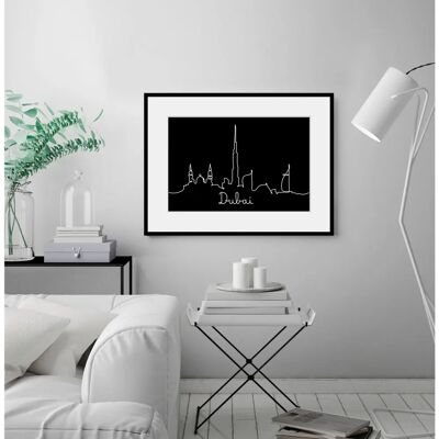 QUEENCE - Dubai Skyline - 40x30 cm - Schwarz - Wandbild QUEENCE - Dubai Skyline - 40x30 cm - Schwarz - Wandbild