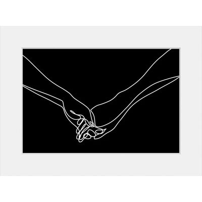 QUEENCE - I wanna hold your hand - Schwarz - 40x30 cm - Wandbild QUEENCE - I wanna hold your hand - Schwarz - 40x30 cm - Wandbild