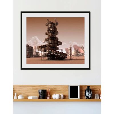 QUEENCE - STATION - braun - 50x40 cm - Wall art print QUEENCE - STATION - braun - 50x40 cm - Wall art print